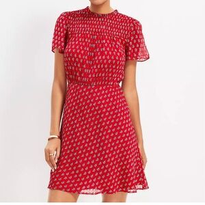 LOFT Scarlet Mini Dress with Floral Design